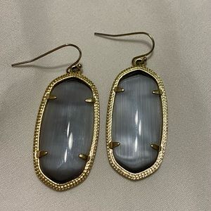 Kendra Scott Elle Drop Earrings Gold and Grey